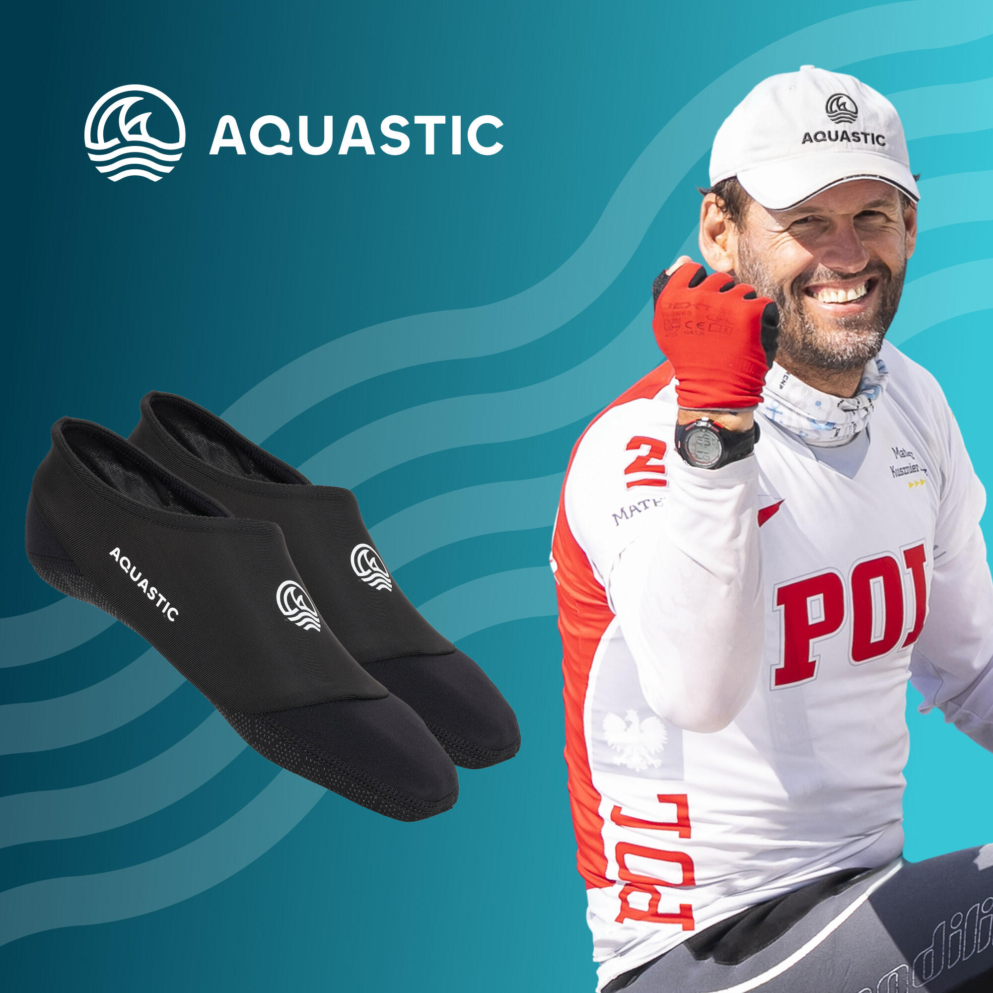 Calzini da piscina AQUASTIC Seavie Antiscivolo 2/7