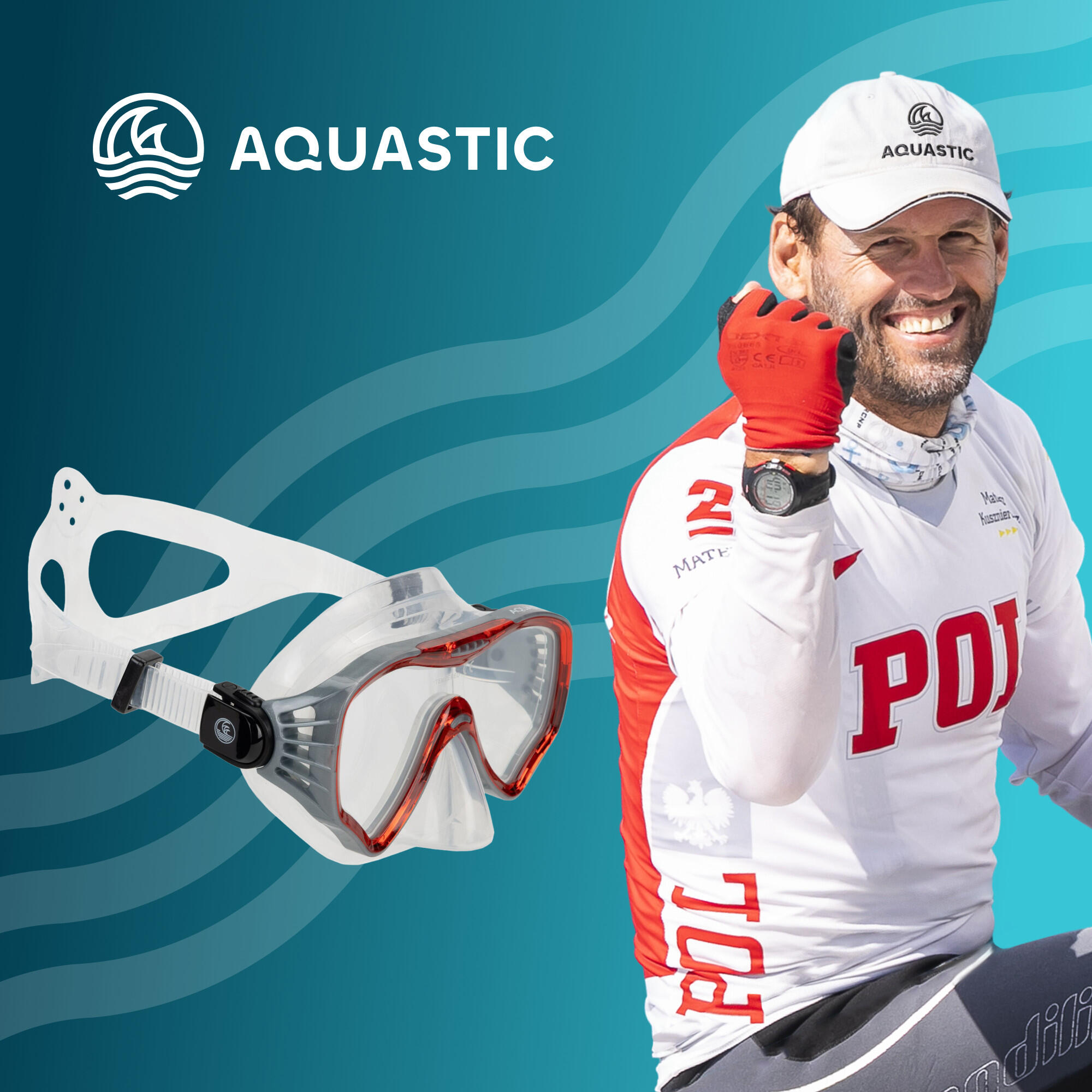 Masque de plongée en apnée AQUASTIC Jetty 2/7