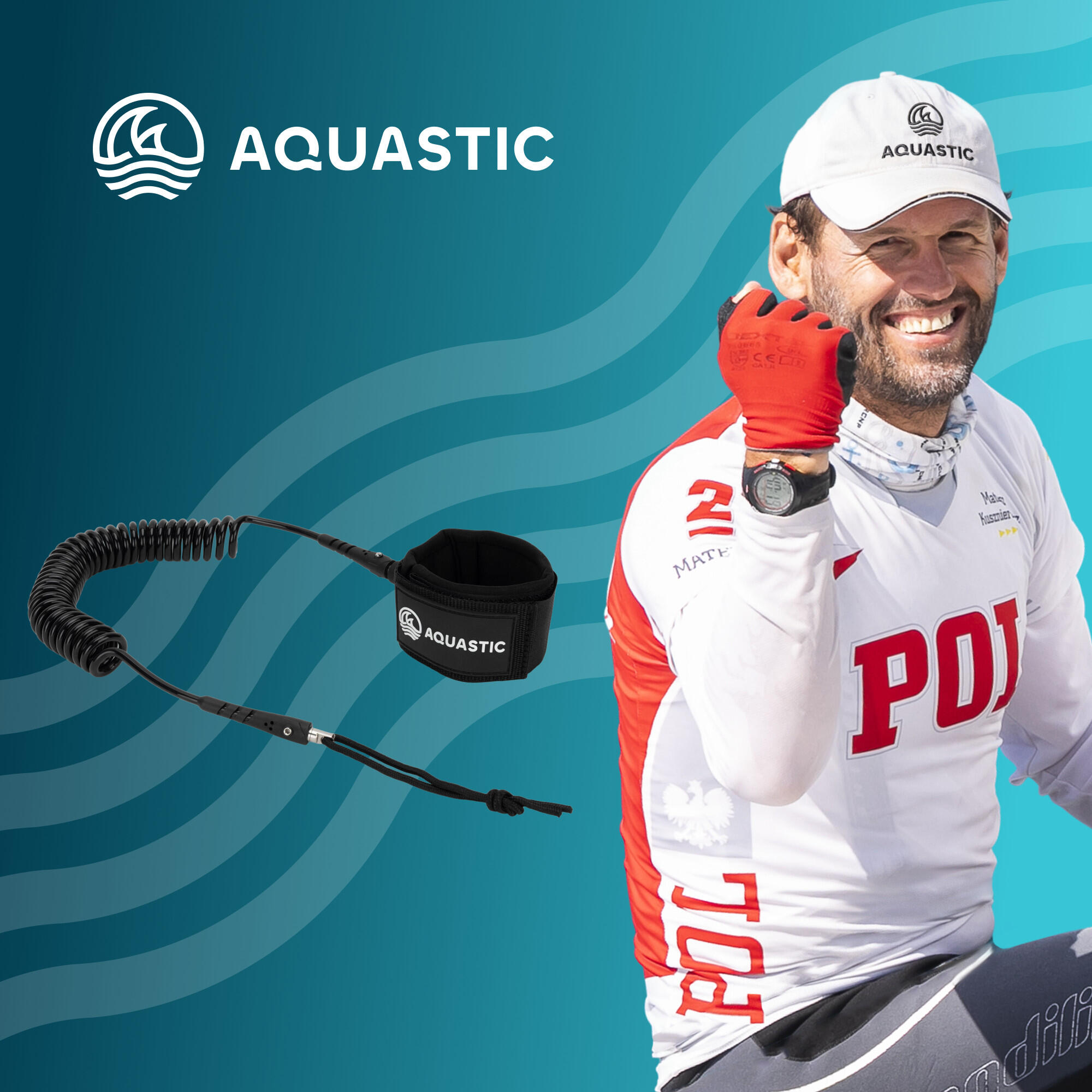 Leash voor SUP-board 10' AQUASTIC 2/6