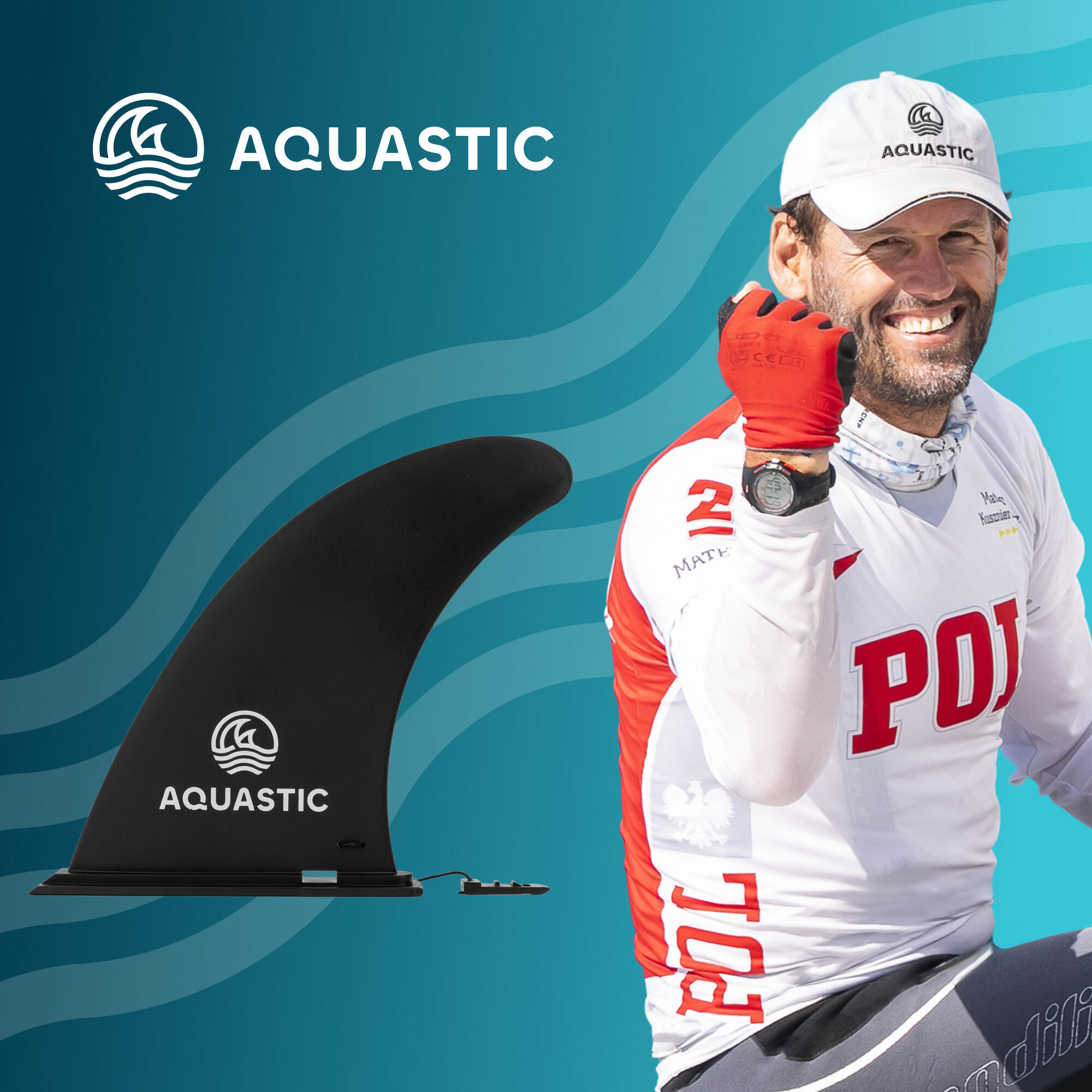 Fin voor SUP-plank AQUASTIC SLIDE-IN 9" 2/6