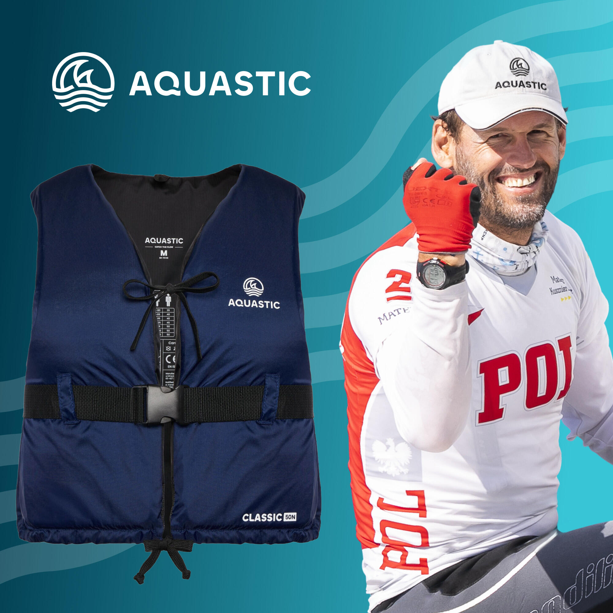 Kamizelka AQUASTIC asekuracyjna Classic 50N 2/7