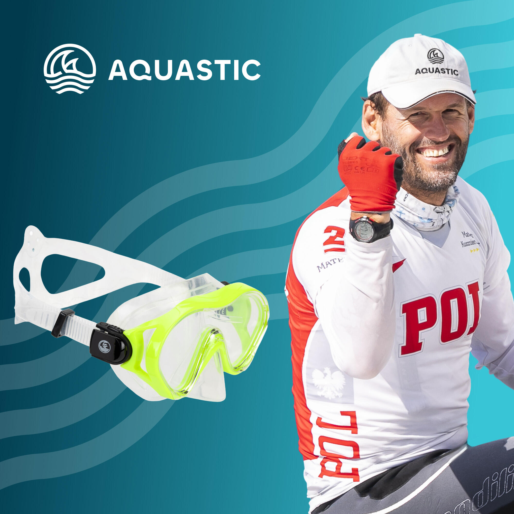 Masque de plongée en apnée enfant AQUASTIC Minke 2/7
