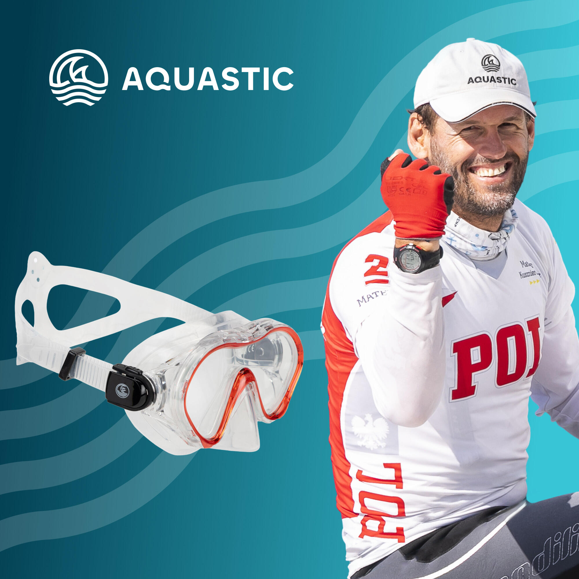 Masque de plongée en apnée enfant AQUASTIC Minke 2/7