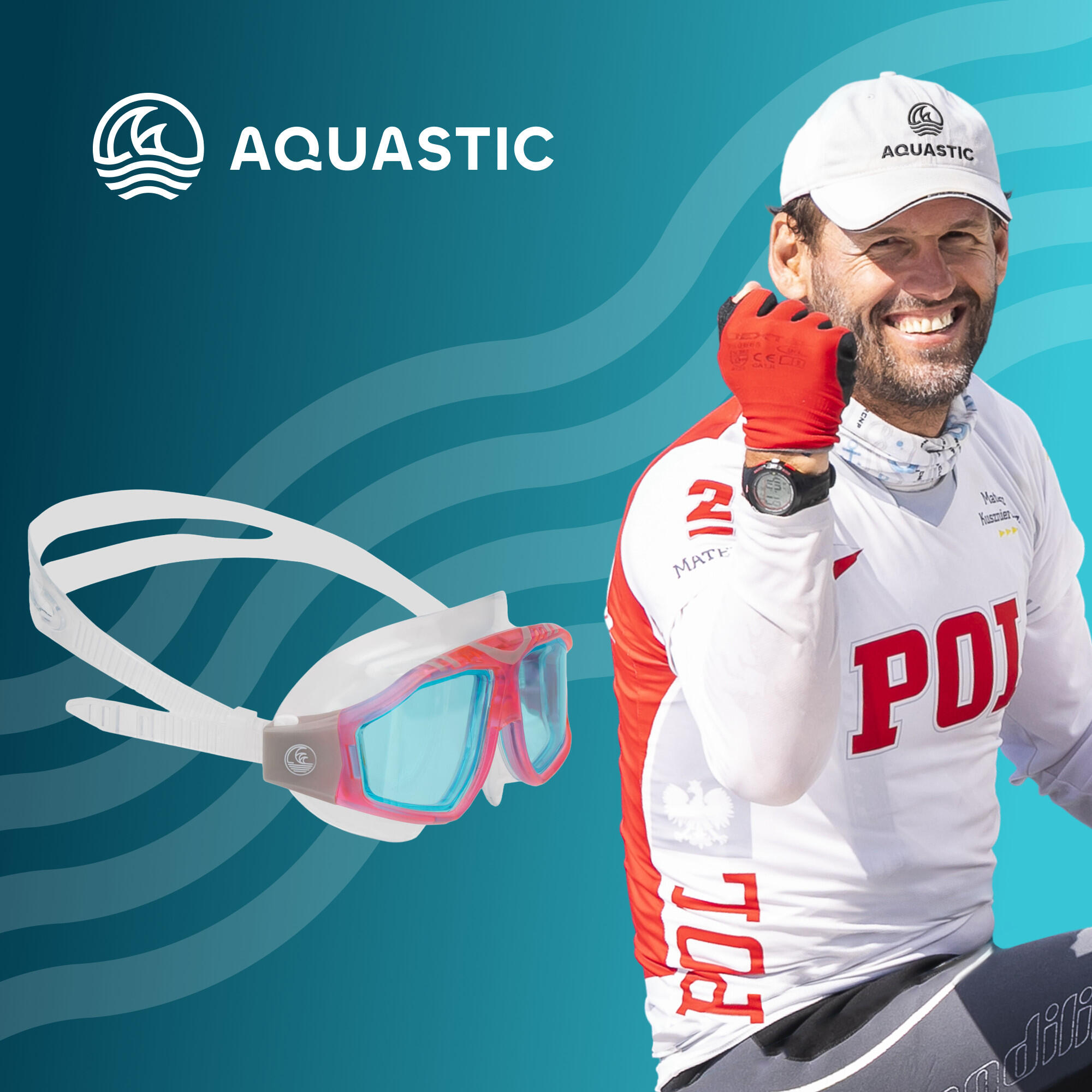Máscara de natação infantil AQUASTIC Mako Jr. 2/7