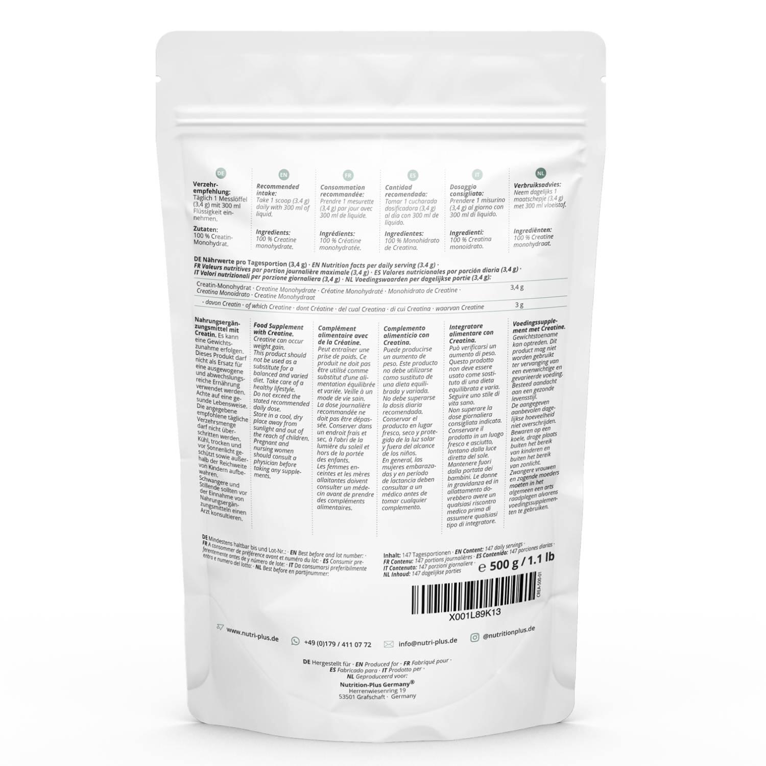 Creatin-Monohydrat Pulver 500g 5/6