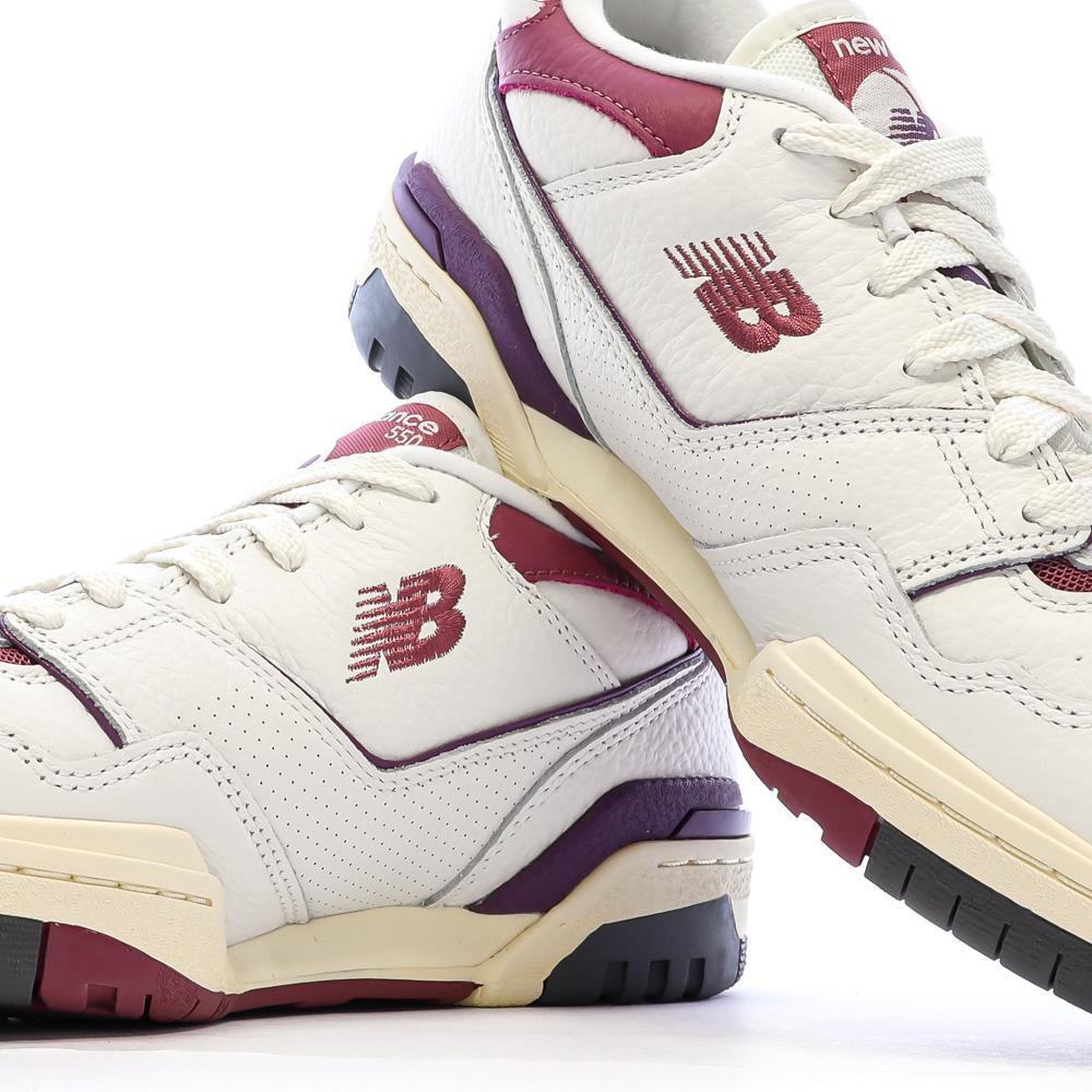Baskets Ecru/Prune Homme New Balance Bb550 7/7