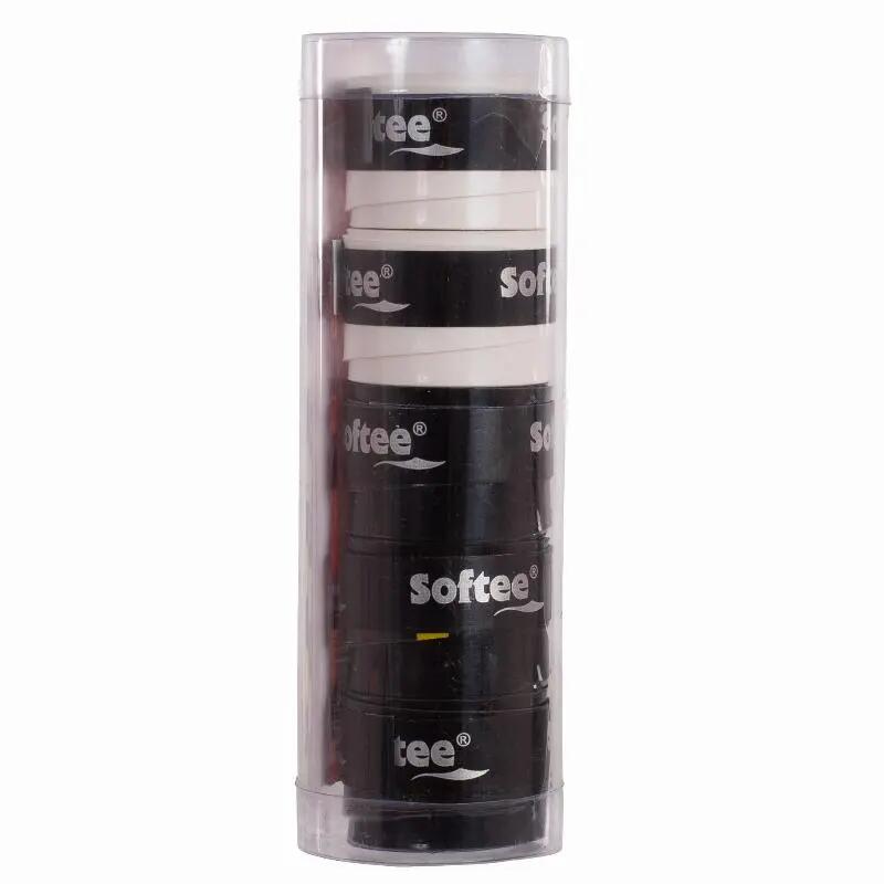 Pacáiste As 5 Overgrips Softee Tech Smooth Dubh/Bán
