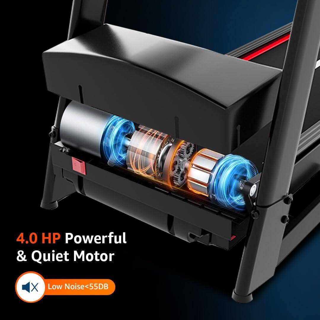 PowerMax Fitness TDM-96B 4HP DC Treadmill for Home, 110KG Max User, 4-Lvl Manual Incline, Foldable Cardio Machine, LED Display -  5