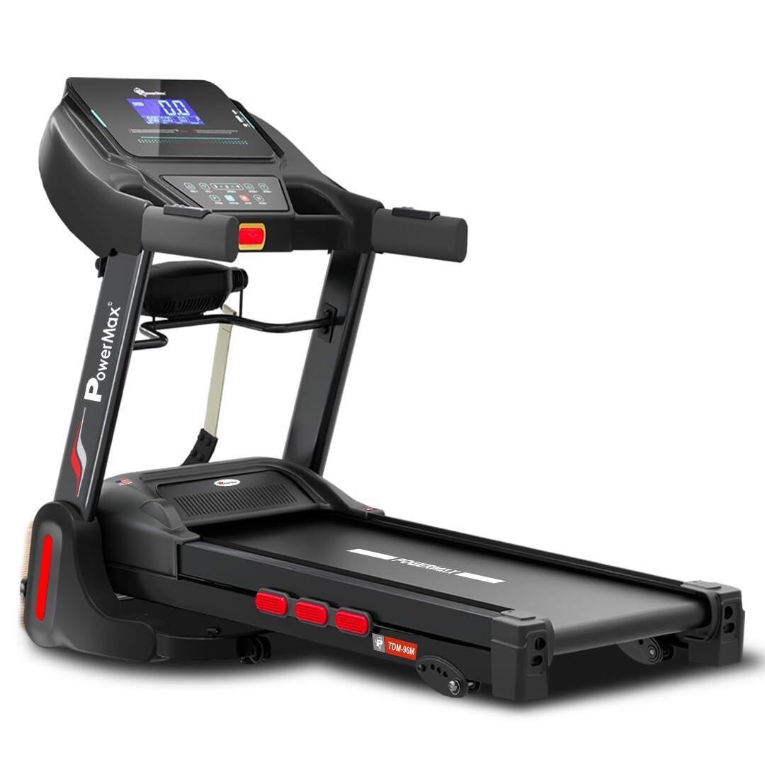 PowerMax Fitness TDM-96M 4HP DC Treadmill for Home, 110KG Max User, 14km/hr Speed, 4-Lvl Manual Incline, Massager, LCD Display-image-49