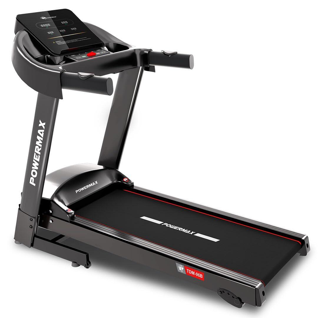 PowerMax Fitness TDM-96B 4HP DC Treadmill for Home, 110KG Max User, 4-Lvl Manual Incline, Foldable Cardio Machine, LED Display-picture-12