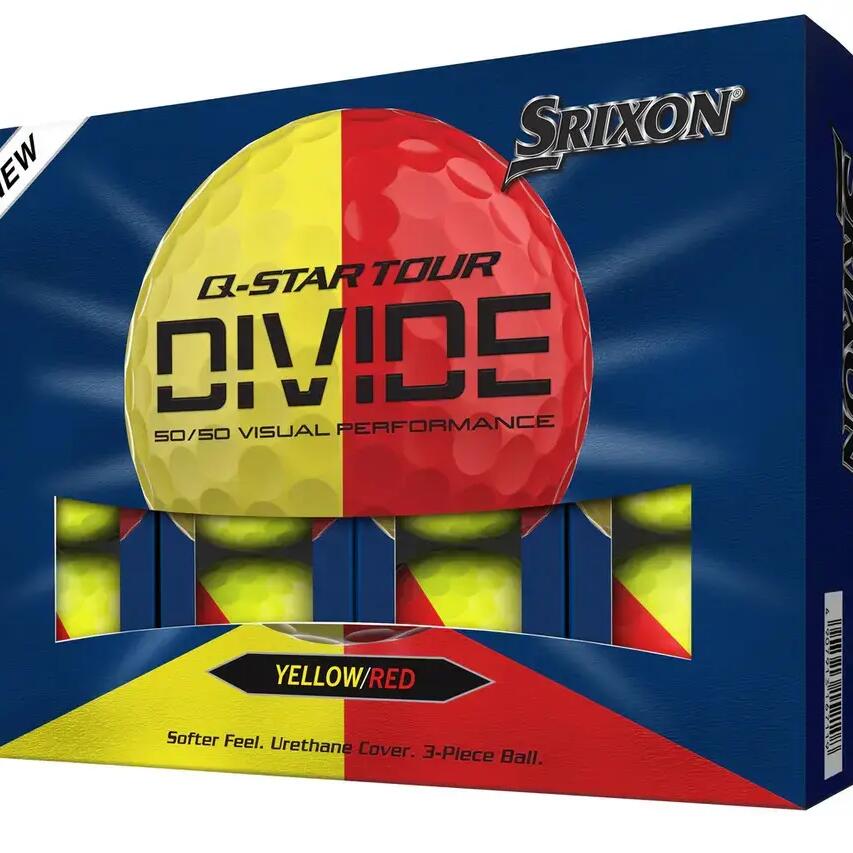 Srixon Q-Star Tour Divide 2026, balles de golf colorées, 12 unités, rouge