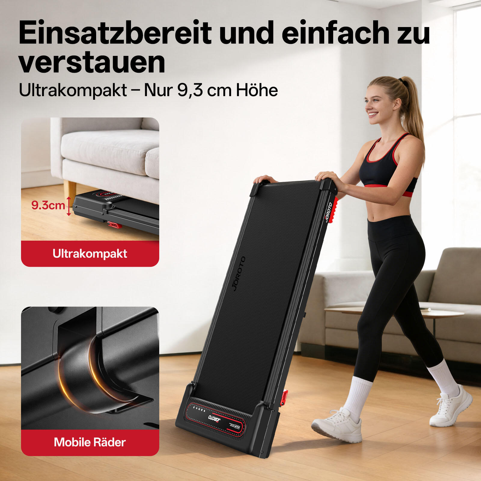 Tapis de marche F10, 4 % inclinaison, 1 à 6 km/h, télécommande et écran 7/7