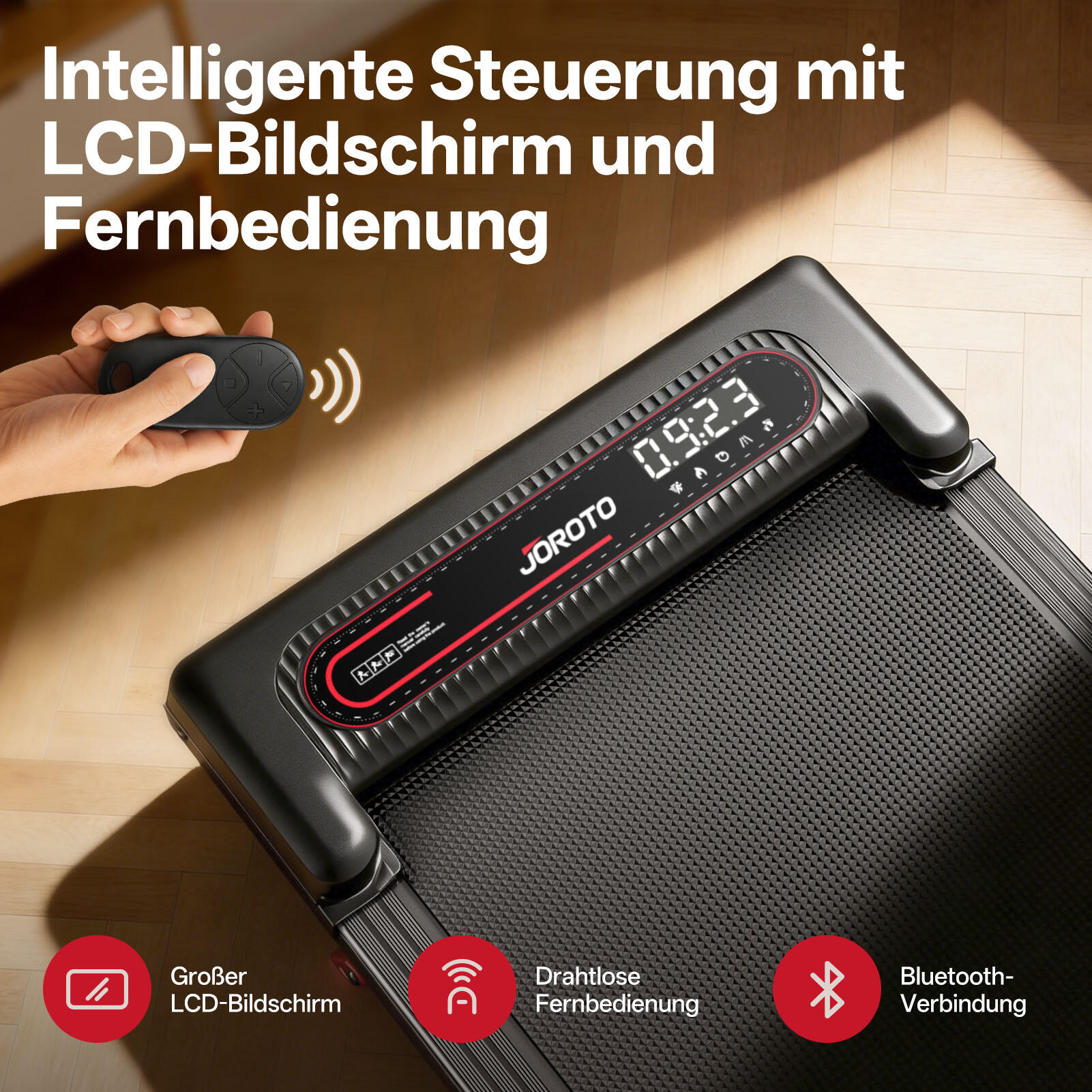 Tapis de marche F10, 4 % inclinaison, 1 à 6 km/h, télécommande et écran 4/7