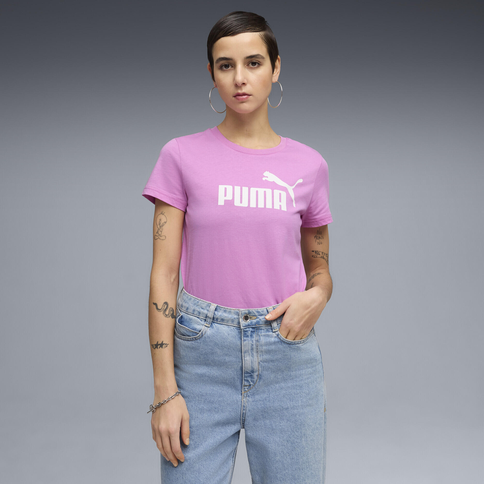 Tricou fitness femei croială lejeră Ess No. 1 Logo, roz PUMA