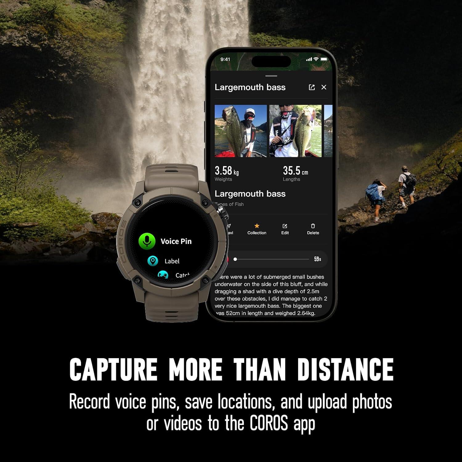 COROS NOMAD Orologio GPS sportivo, 1,3" touchscreen MIP, Brown 4/5