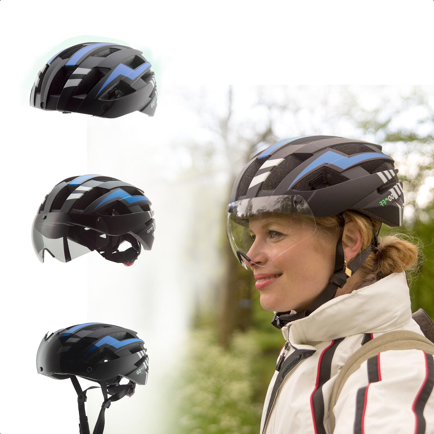 Casque vélo GO-OFF BLITZ avec 2 visières – taille M 4/7