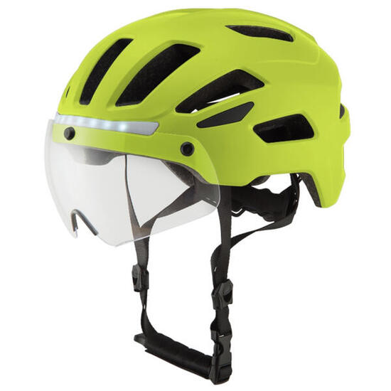 GO-OFF RIDER geel - voor en achterlicht - vizier - maat L