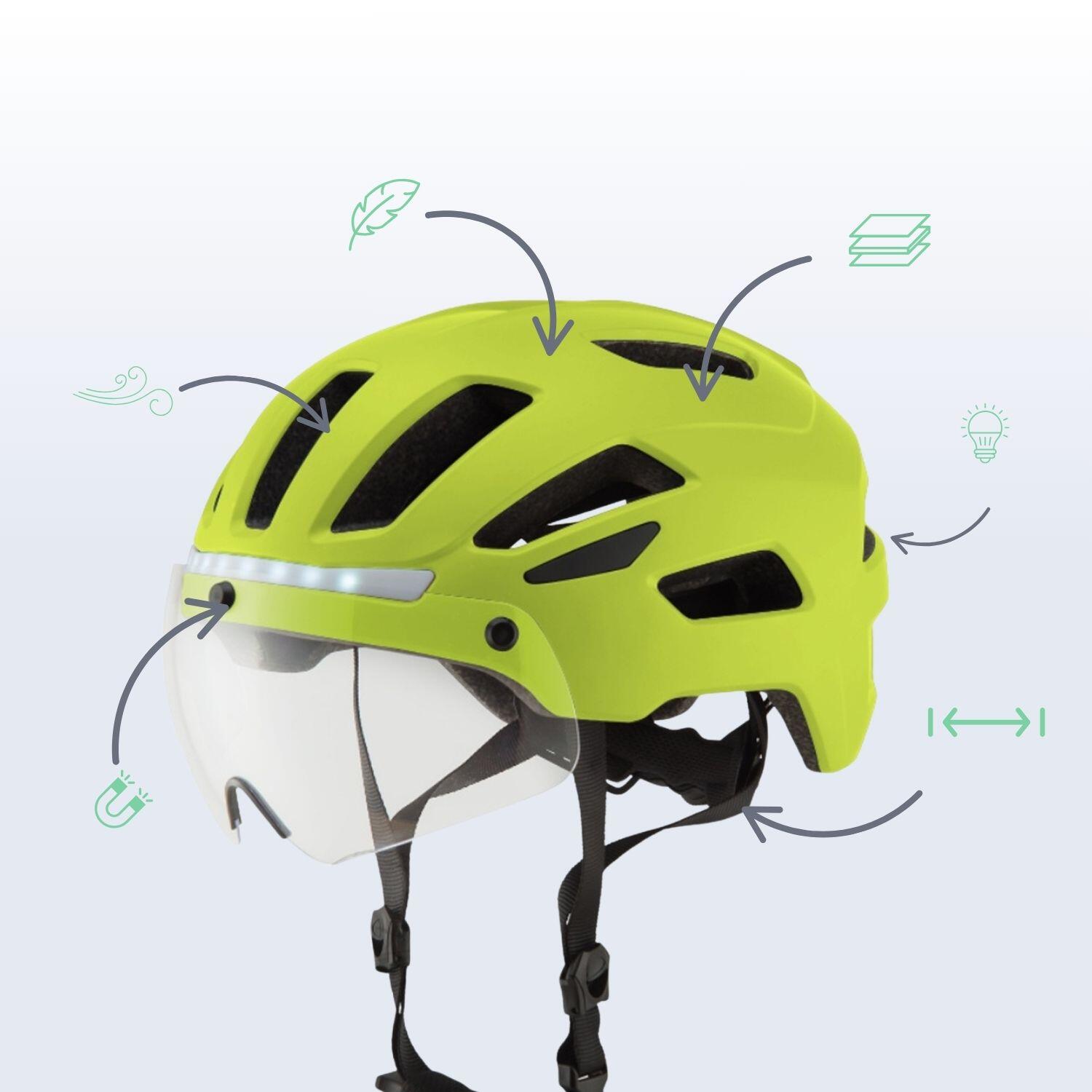 Casque de vélo GO-OFF RIDER - feux avant et arrière - Taille M 5/7