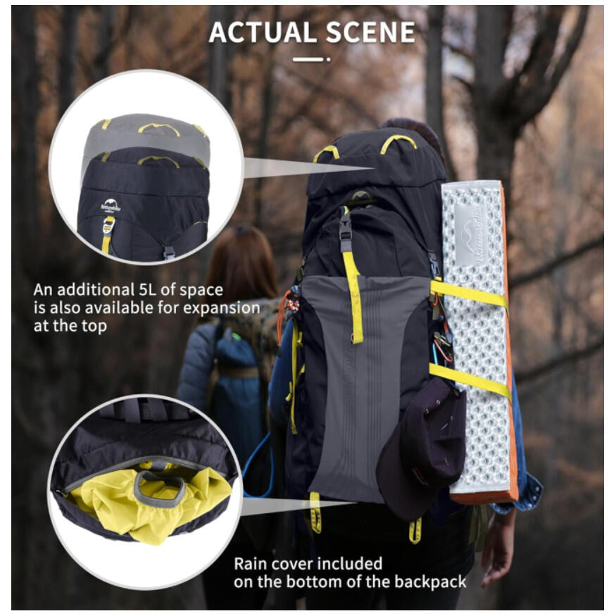 Naturehike trekking, hiking backpack 55 l 6/7