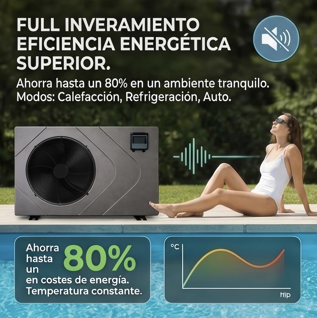 Nix Full Inverter Wifi Wärmepumpe für Pool 24Kw (125m3) 4/7