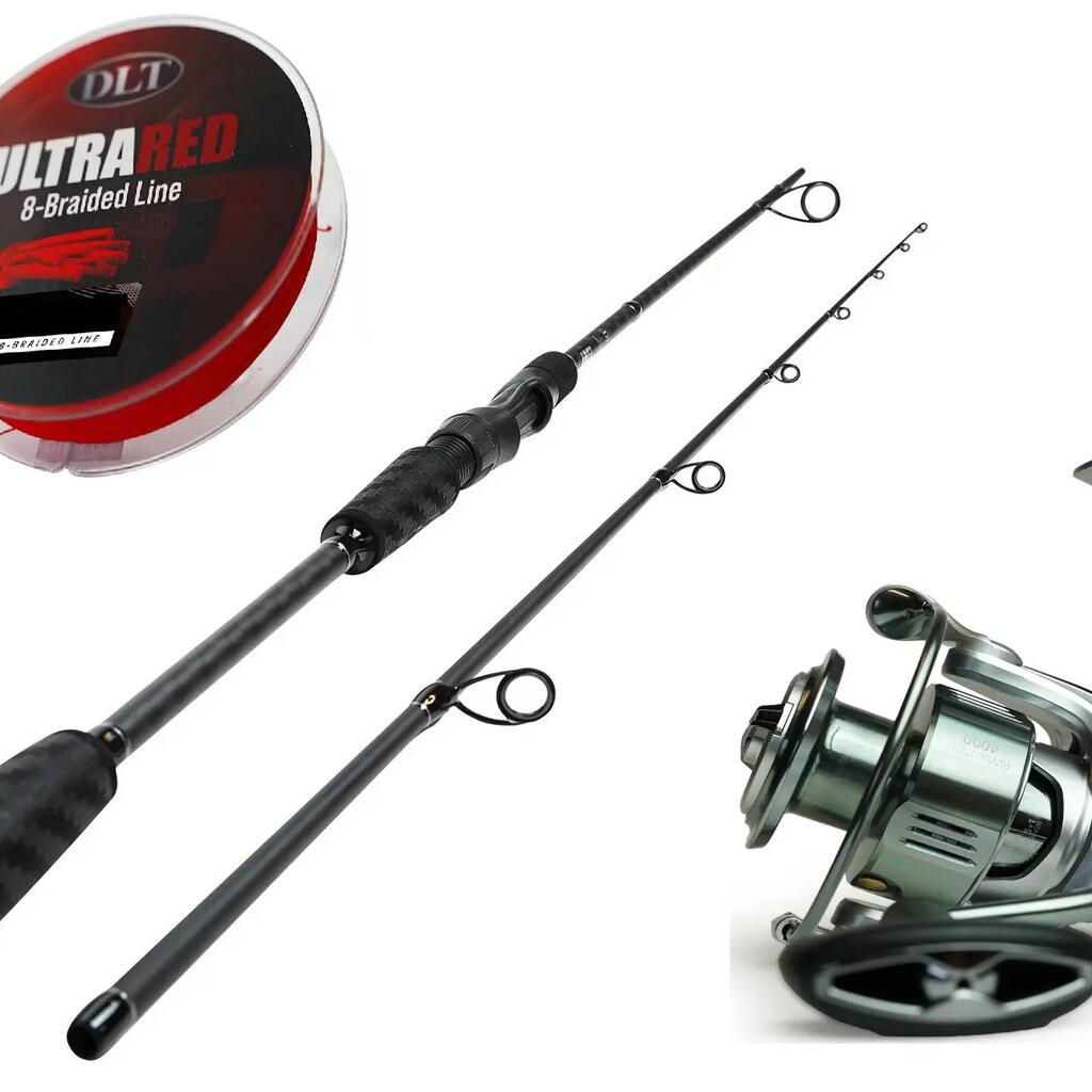 Vivid Sea Bass Fishing Set 3 m - 30-100 g - Reel and Braided Line