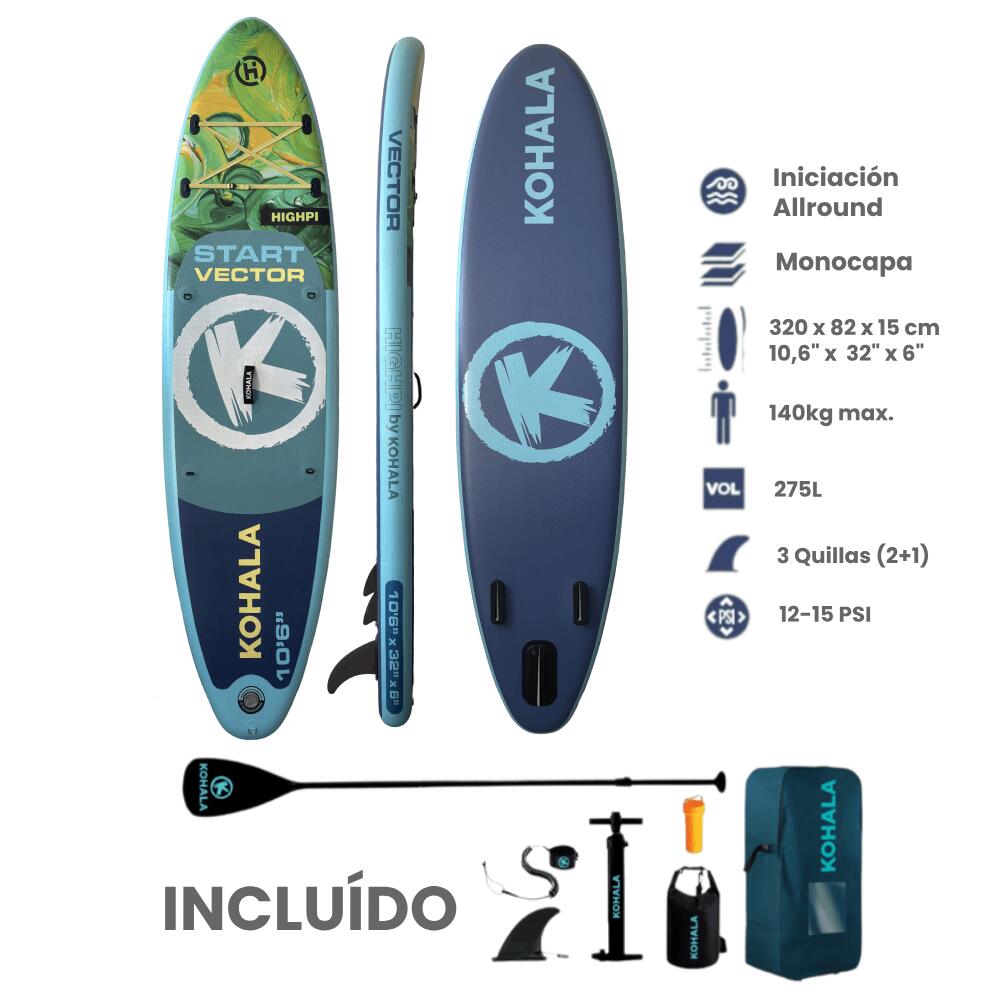 Tabla de Paddle Surf Hinchable Kohala Start Vector 10'6" - Pack Iniciación y Tra 5/7
