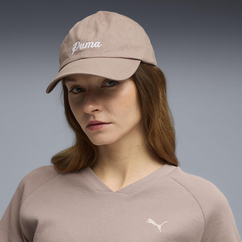 Șapcă alergare adulți logo brodat Essentials Script Dad Cap, negru PUMA