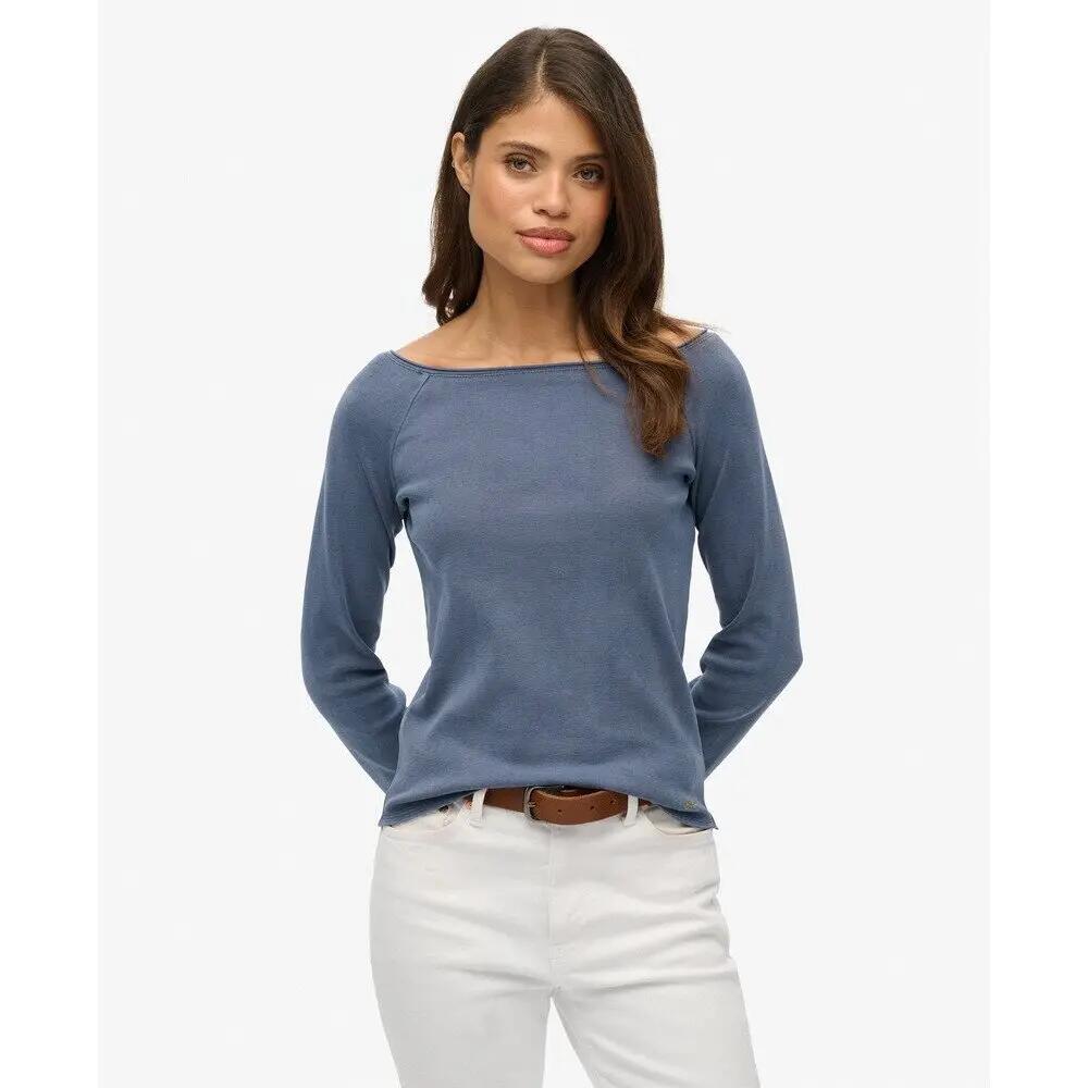 Camisola de mulher com ombros à mostra e mangas longas Superdry Bardot 2/4