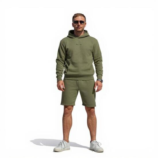 Home Wear Hoodie mit Kapuze – Khaki, Oversize XL