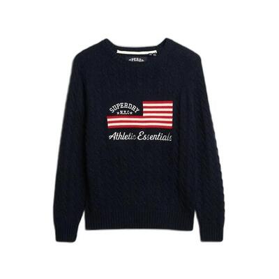 Dames trui van gedraaid breisel superdry flag