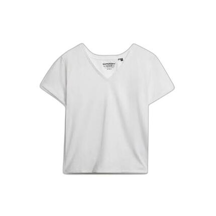 Dames-T-shirt met V-hals Superdry Slub Emb de Studios