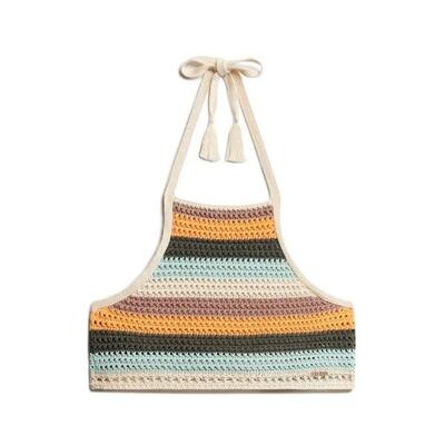 Cropped t-shirt zonder mouwen voor vrouwen van crochet superdry