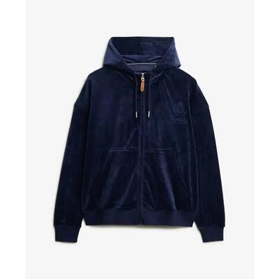 Dames hoodie met ritssluiting van velours superdry country club