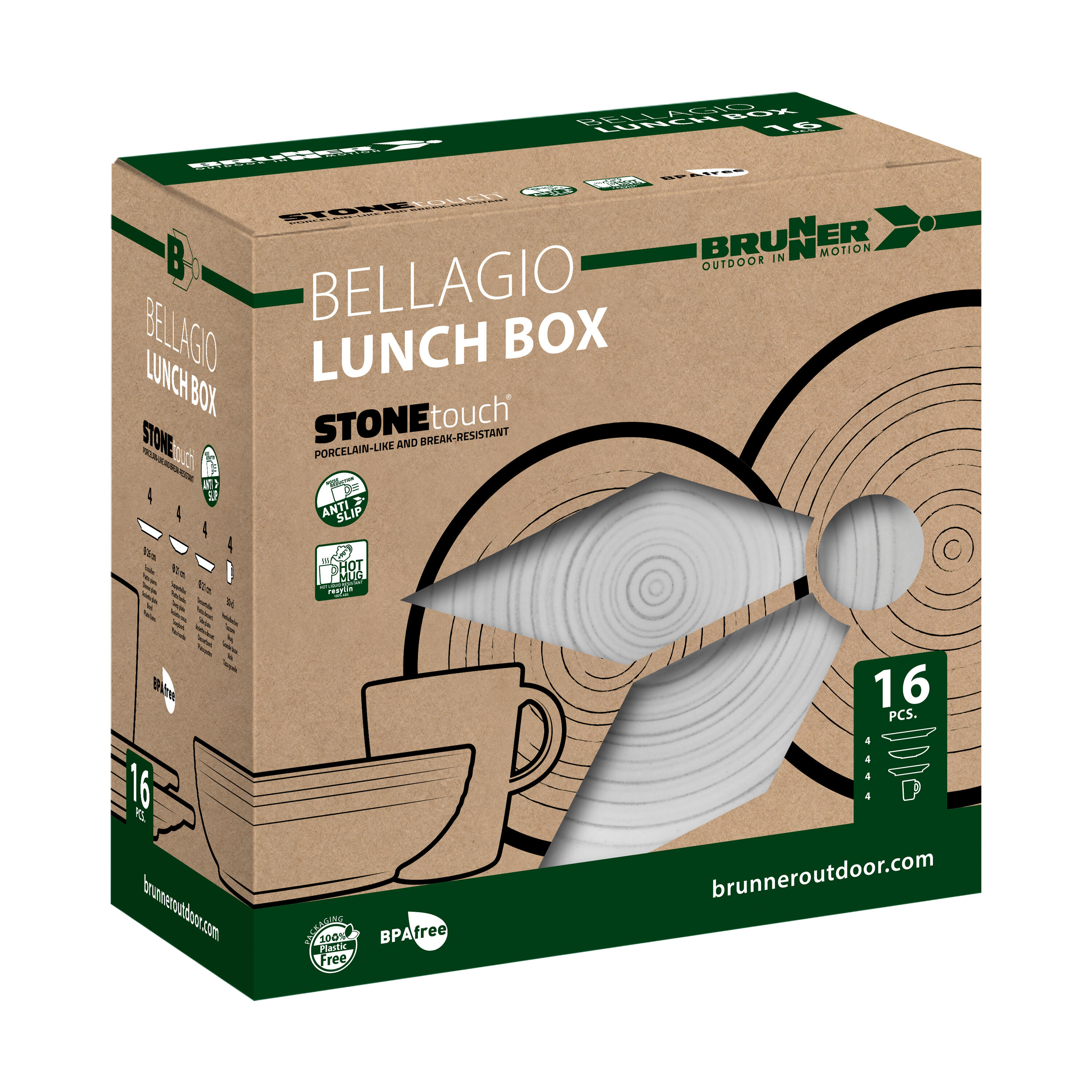 Vaisselle de camping Mélamine Set Lunch Box 16 pièces Assiettes voyage 5/6