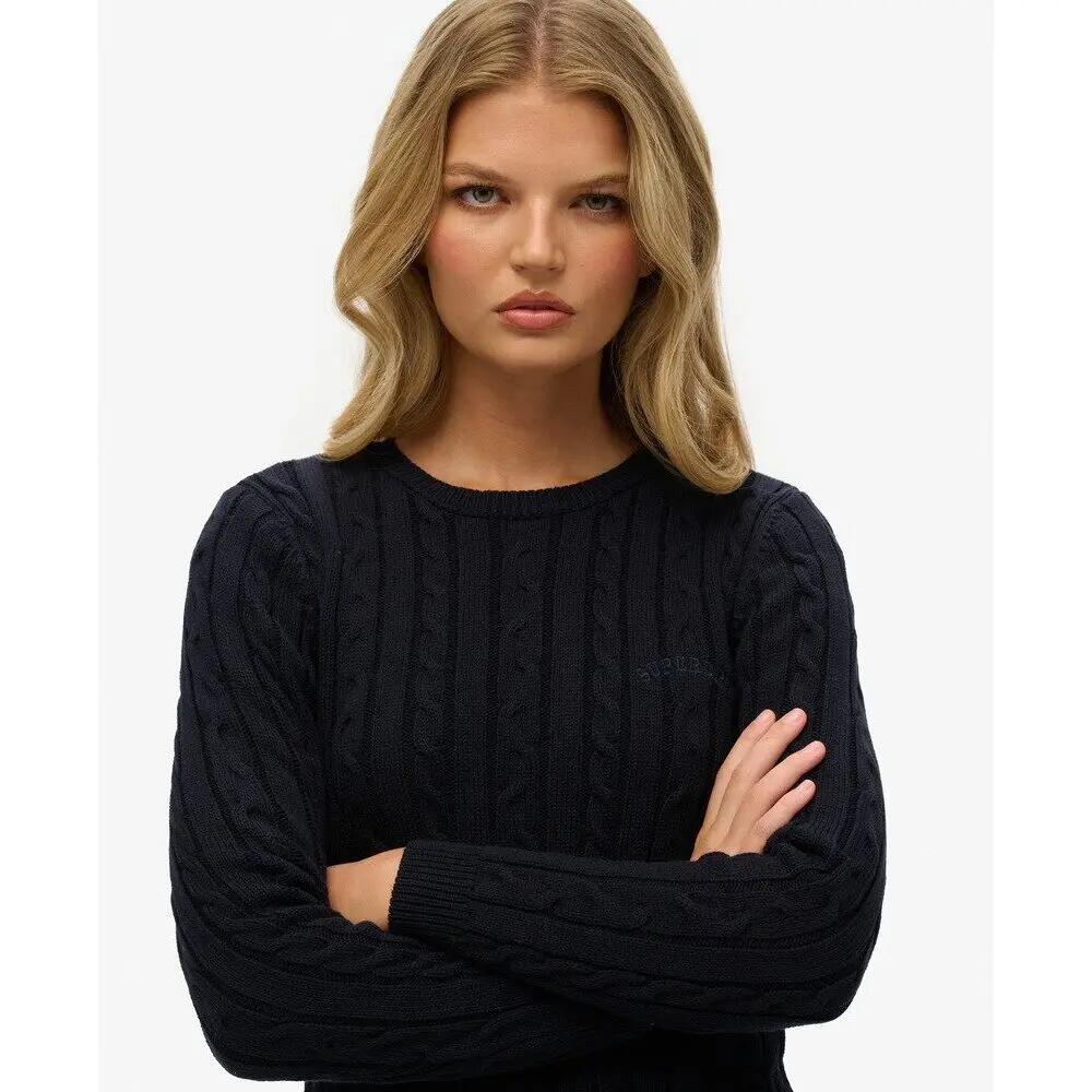 Jersey de canalé fino esenciales con cuello redondo para mujer Superdry 5/5