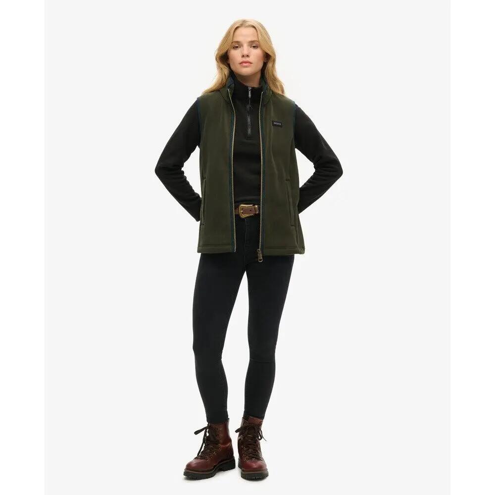 Superdry Giacca In Pile Mezza Zip Donna - Slim Fit, Collo Alto, Tasche Anteriori