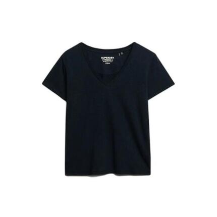 Dames-T-shirt met V-hals Superdry Slub Emb de Studios
