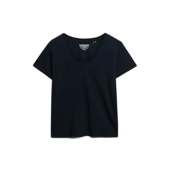 Dames-T-shirt met V-hals Superdry Slub Emb de Studios