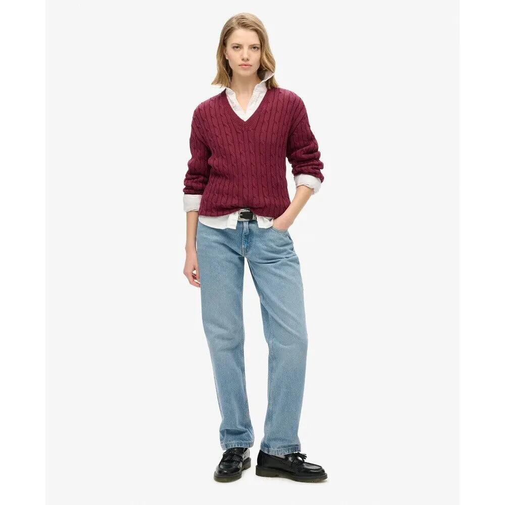 Pull oversize torsadé à col V femme Superdry 3/6
