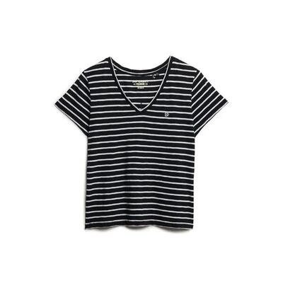 Dames-t-shirt met v-hals superdry slub emb de studios