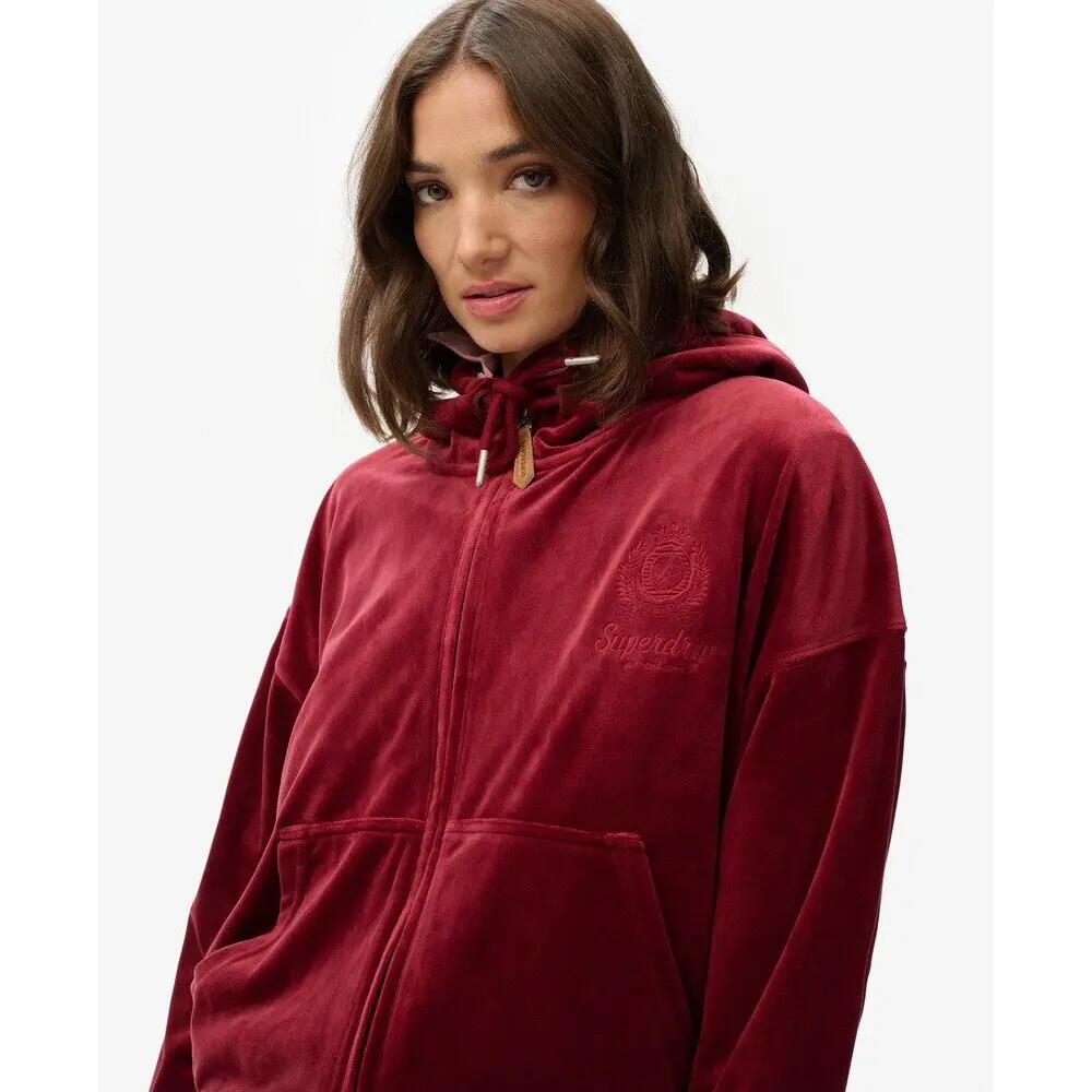 Sweatshirt à capuche zippé en velour femme Superdry Country Club 4/5