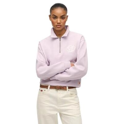 Dames sweatshirt met halve rits superdry sd&co neon