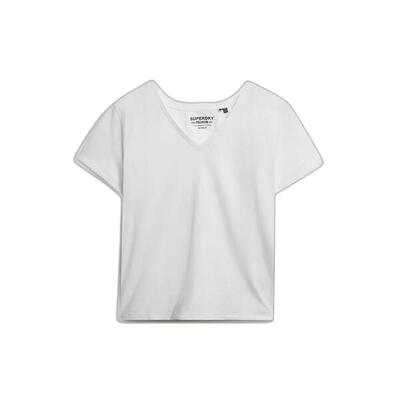 Dames-t-shirt met v-hals superdry slub emb de studios