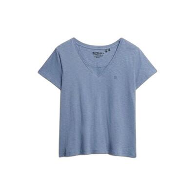 Dames-t-shirt met v-hals superdry slub emb de studios