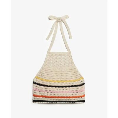 Cropped t-shirt zonder mouwen voor vrouwen van crochet superdry