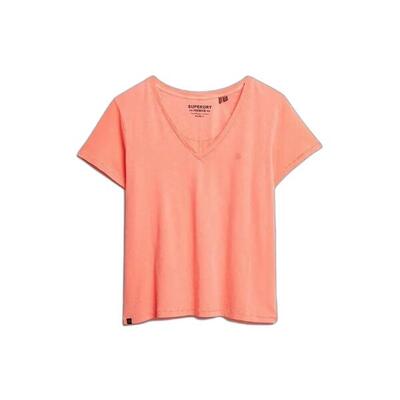 Dames-t-shirt met v-hals superdry slub emb de studios