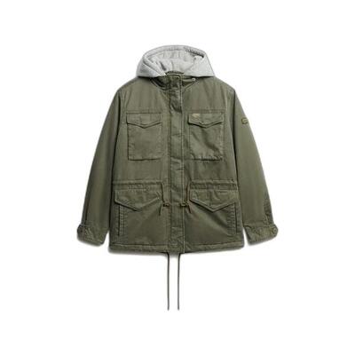 Damesjack met capuchon superdry borg military