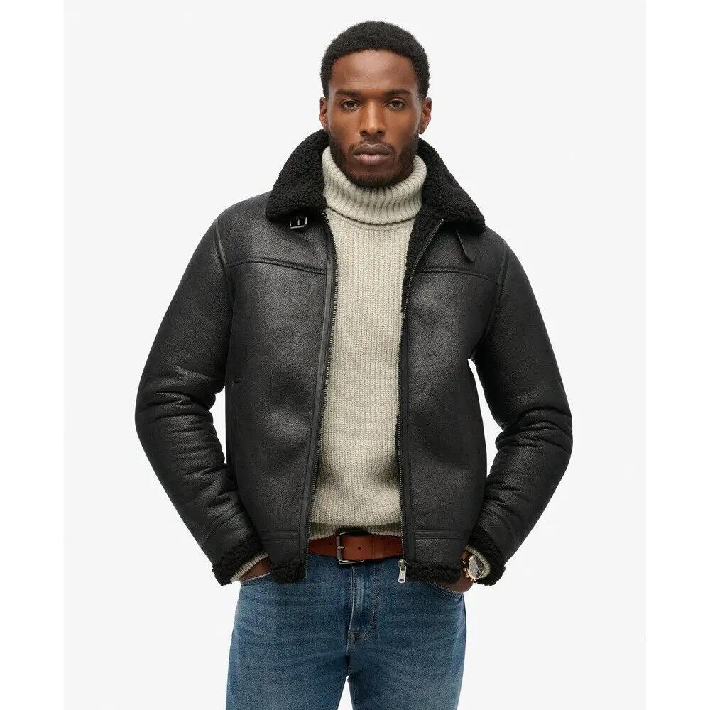 Veste aviateur en fausse peau de mouton Superdry 3/7