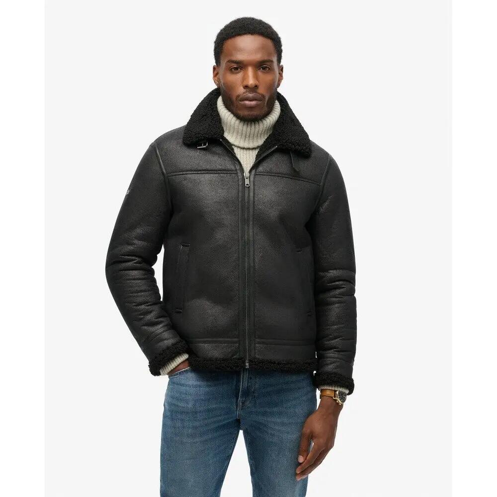 Veste aviateur en fausse peau de mouton Superdry 2/7
