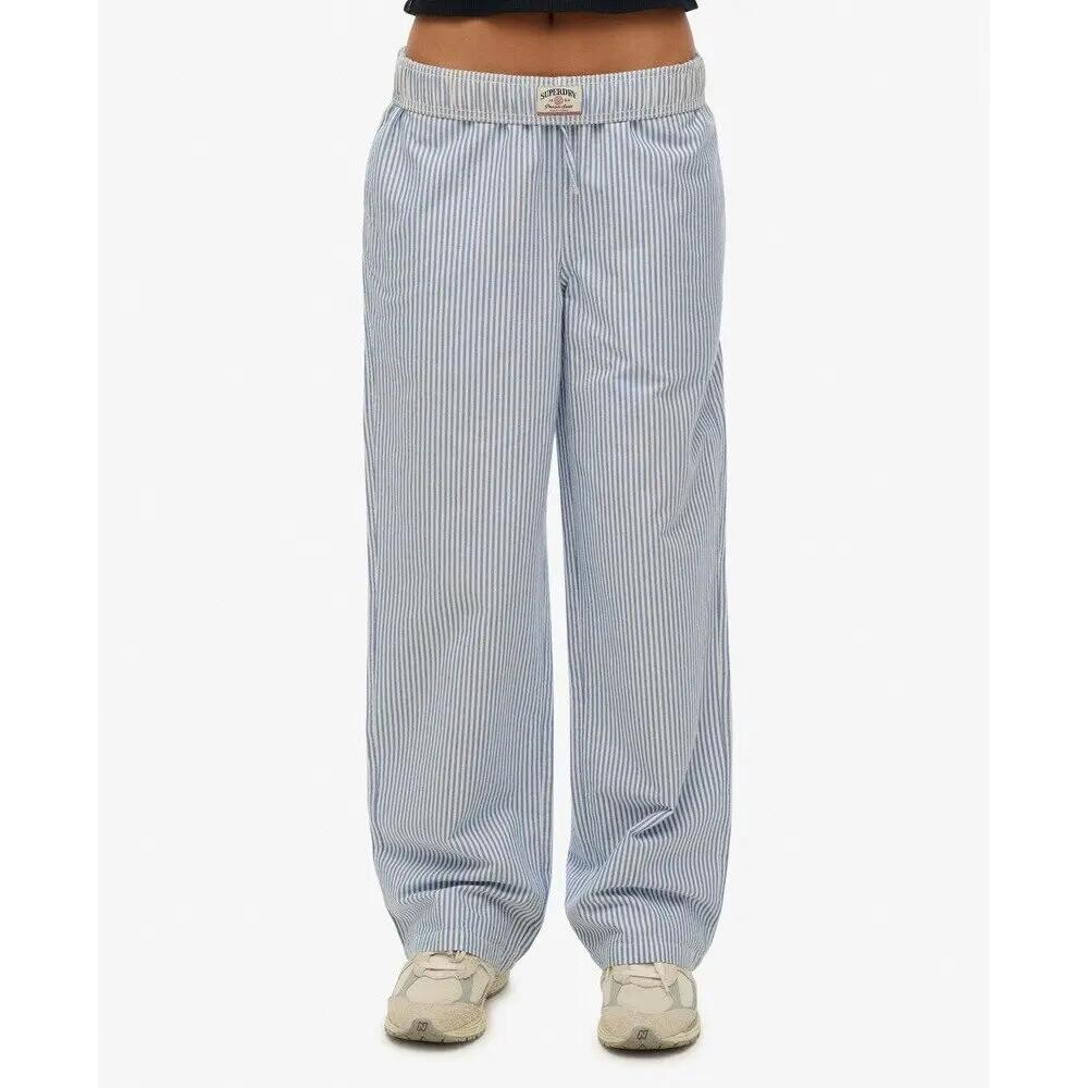 Pantaloni elasticizzati a righe in cotone da donna Superdry 2/6